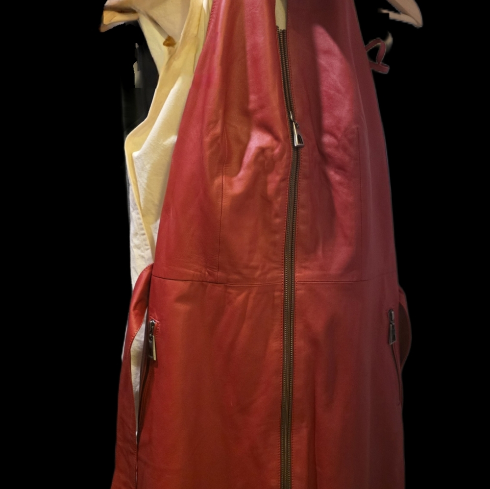 Animale Vibrant Red Leather Jacket - image 1